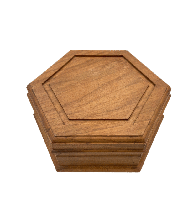 Personalized Hand-Carved Hexagonal Wooden Jewelry Box
