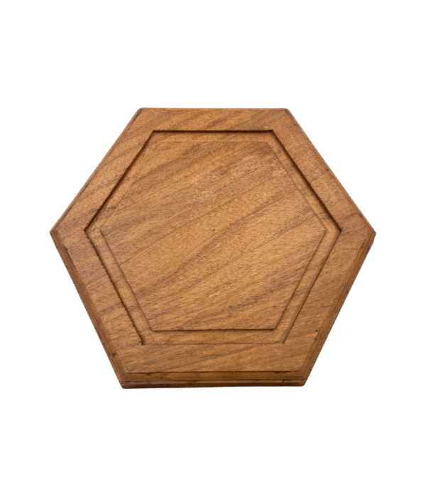 Personalized Hand-Carved Hexagonal Wooden Jewelry Box - Image 2