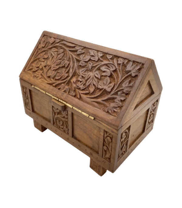 Hand-Carved Wooden Chasse Box - Image 6