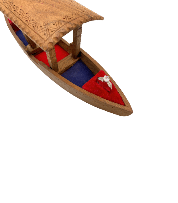Hand-Carved Wooden Ring Keeper Boat - Image 3