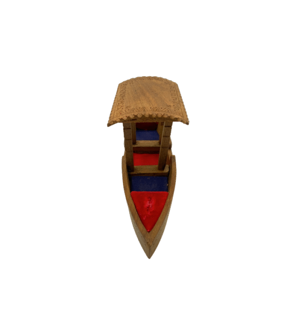 Hand-Carved Wooden Ring Keeper Boat - Image 2