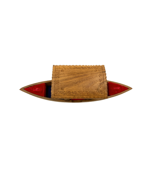 Hand-Carved Wooden Ring Keeper Boat - Image 4